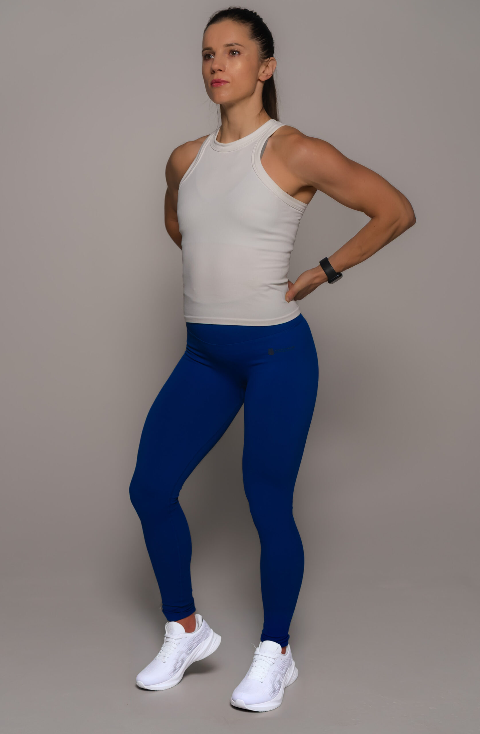 Women's wearing White Tank Top - Pathfinder Fitness (Elevate Tank White)