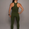 Women's wearing Army Green Tank Top - Pathfinder Fitness